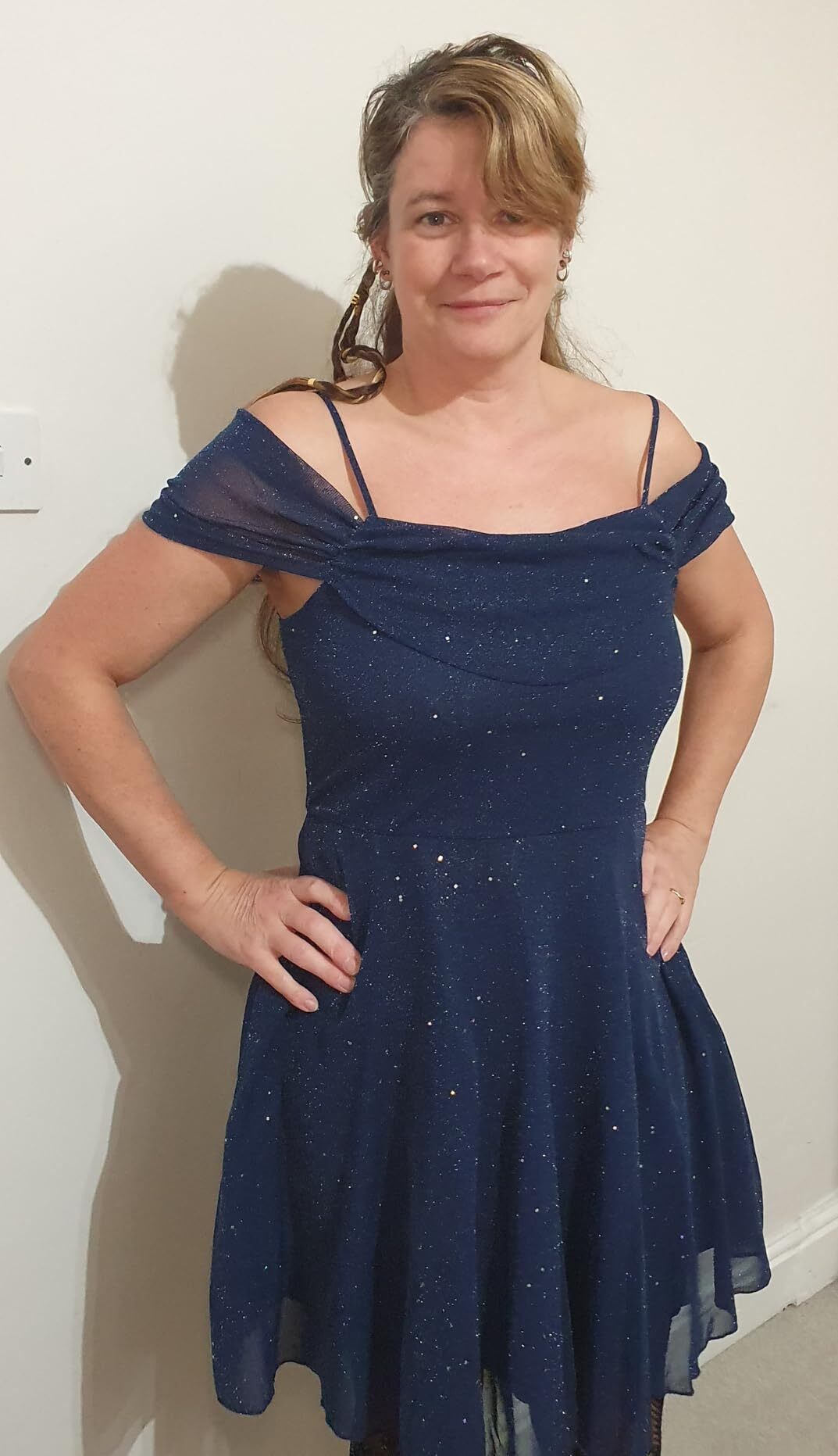 sparkly blue dress