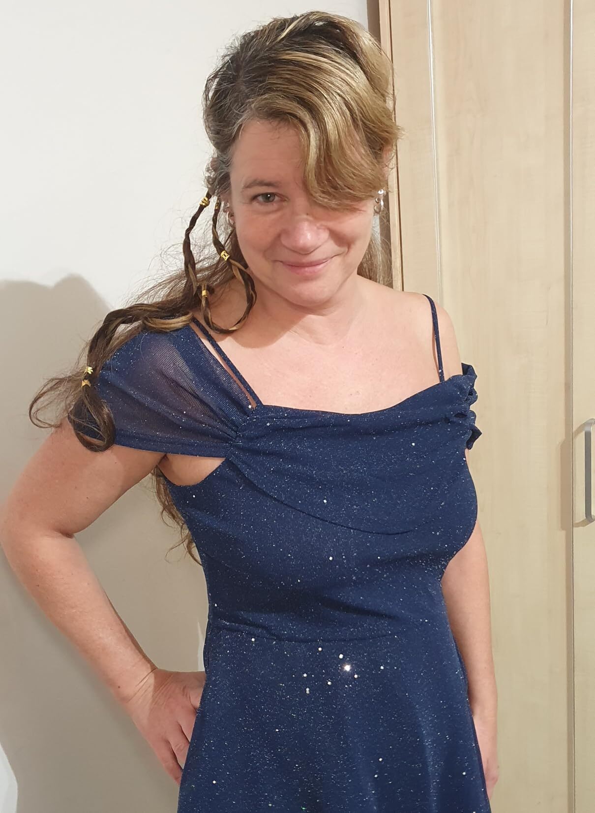 blue party dress