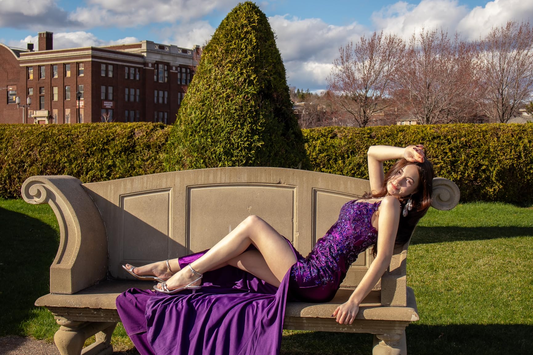 purple mermaid prom dress