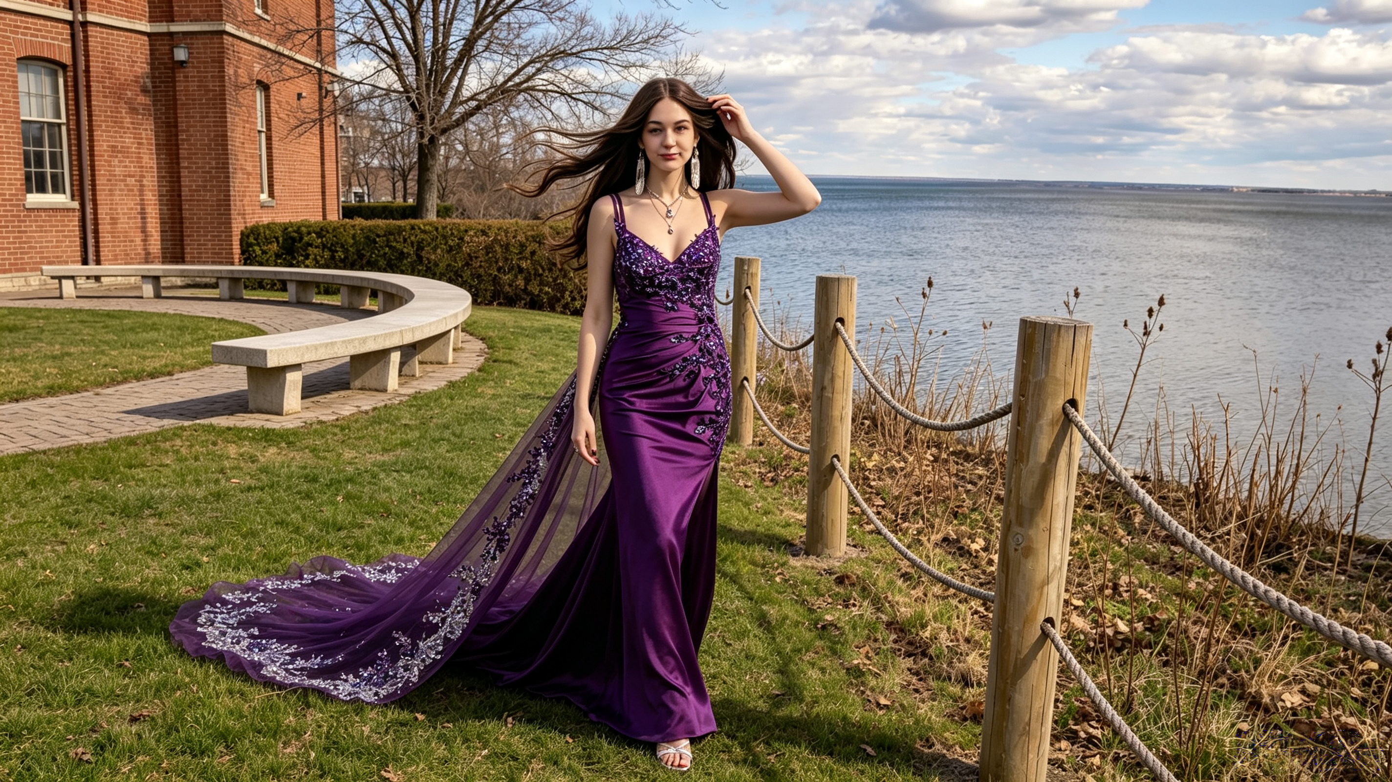 purple mermaid prom dress