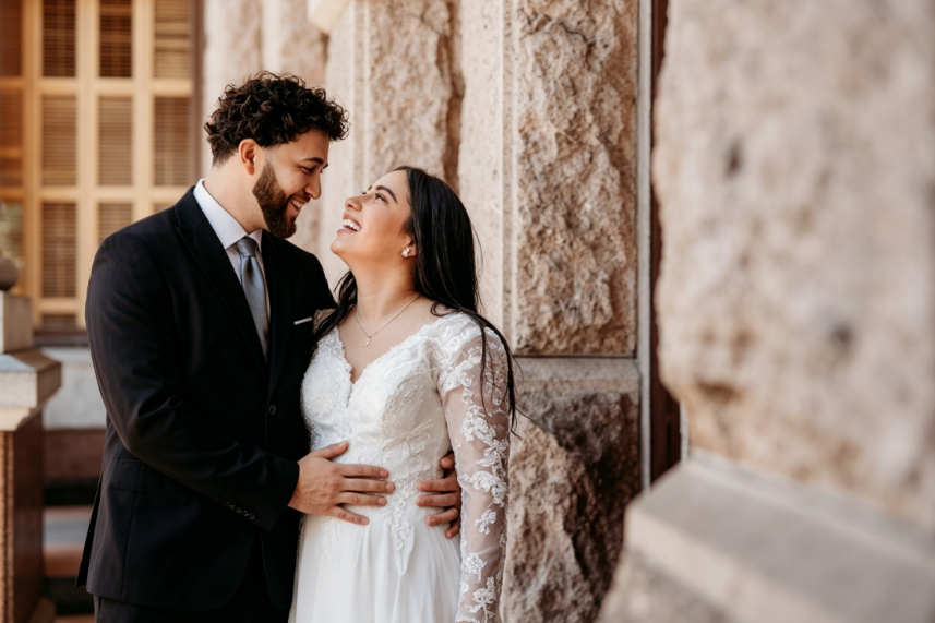 Hispanic bride wedding dress